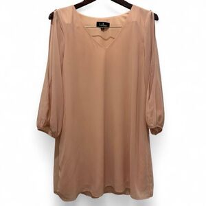 Lulus Shifting Dears Blush Pink Dress | 3/4 Slit Sleeves | Shift